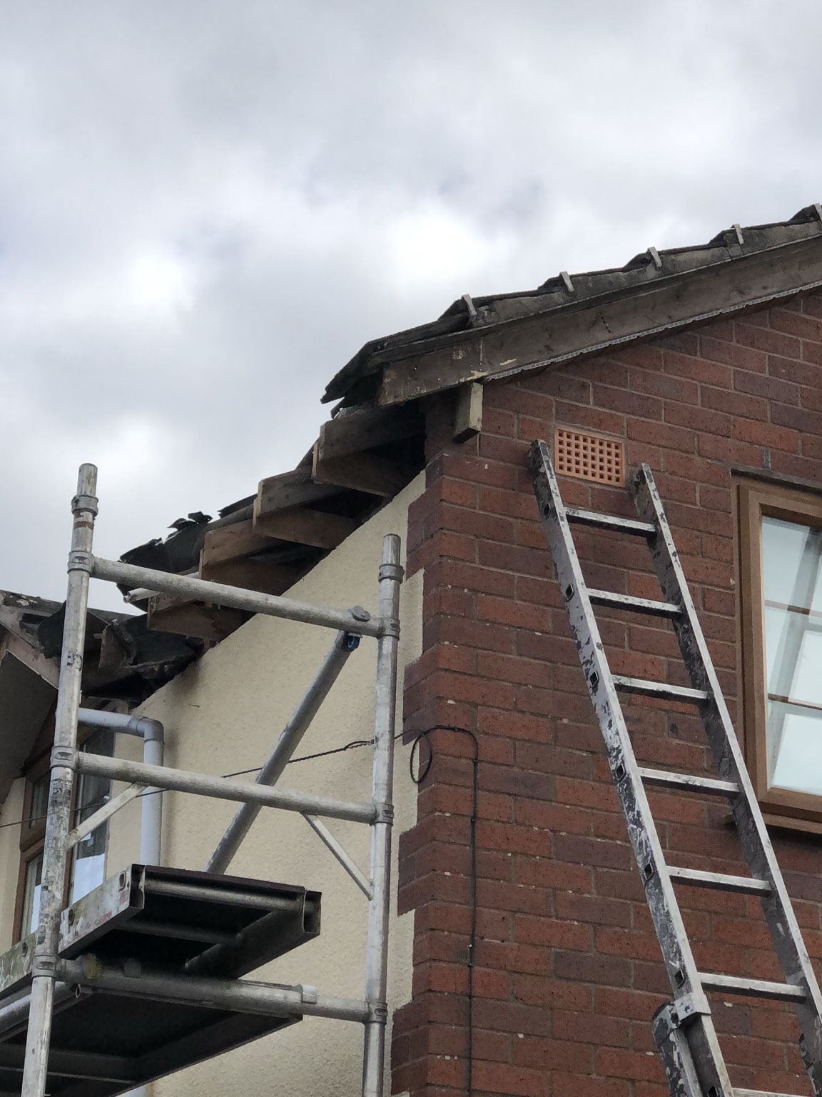 During: old timber roofline fully stripped out