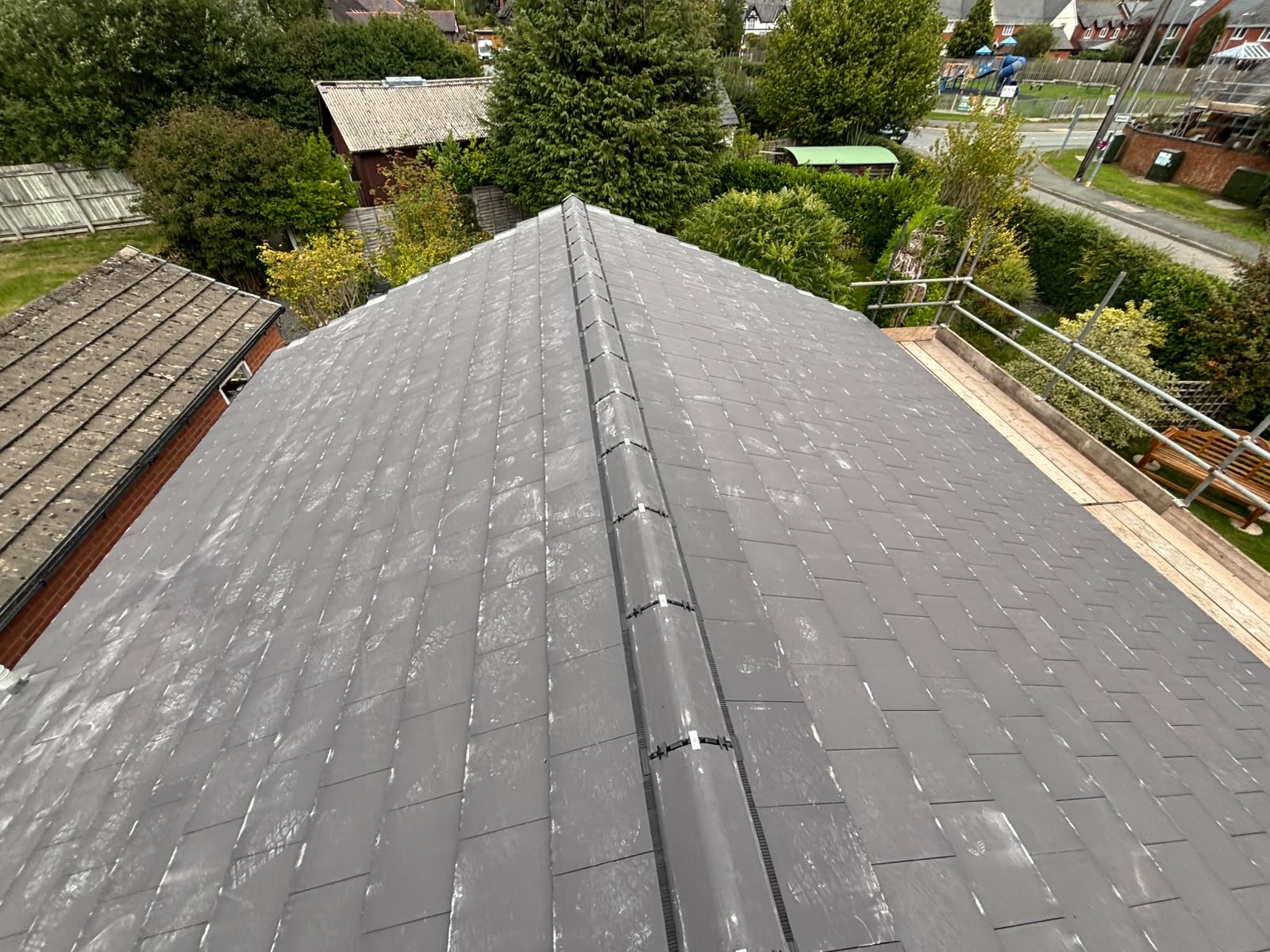 New tiled roof ridge and roof slopes in Tregynon near Newtown